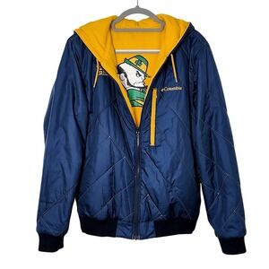 Columbia Notre Dame Fighting Irish Reversible Full Zip Hooded Jacket Mens Medium